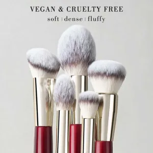 فرش مكياج فاخرة بمقبض خشبي أحمر  Luxury Makeup Brushes with Red Wooden