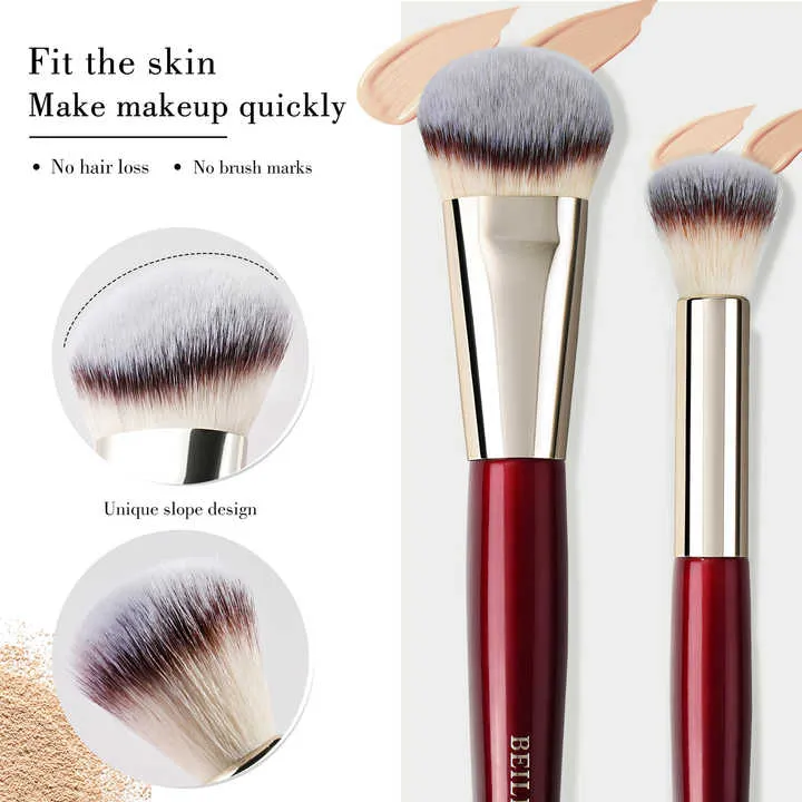 فرش مكياج فاخرة بمقبض خشبي أحمر  Luxury Makeup Brushes with Red Wooden