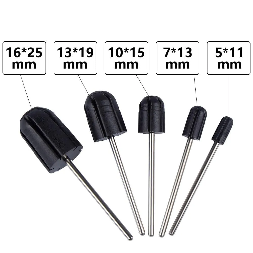 10pcs Nail Sanding Caps With Rubber Gel Polish Remover Nail Drill Bit Mill Grinding Sand Cap Pedicure Tool for Manicure Machine