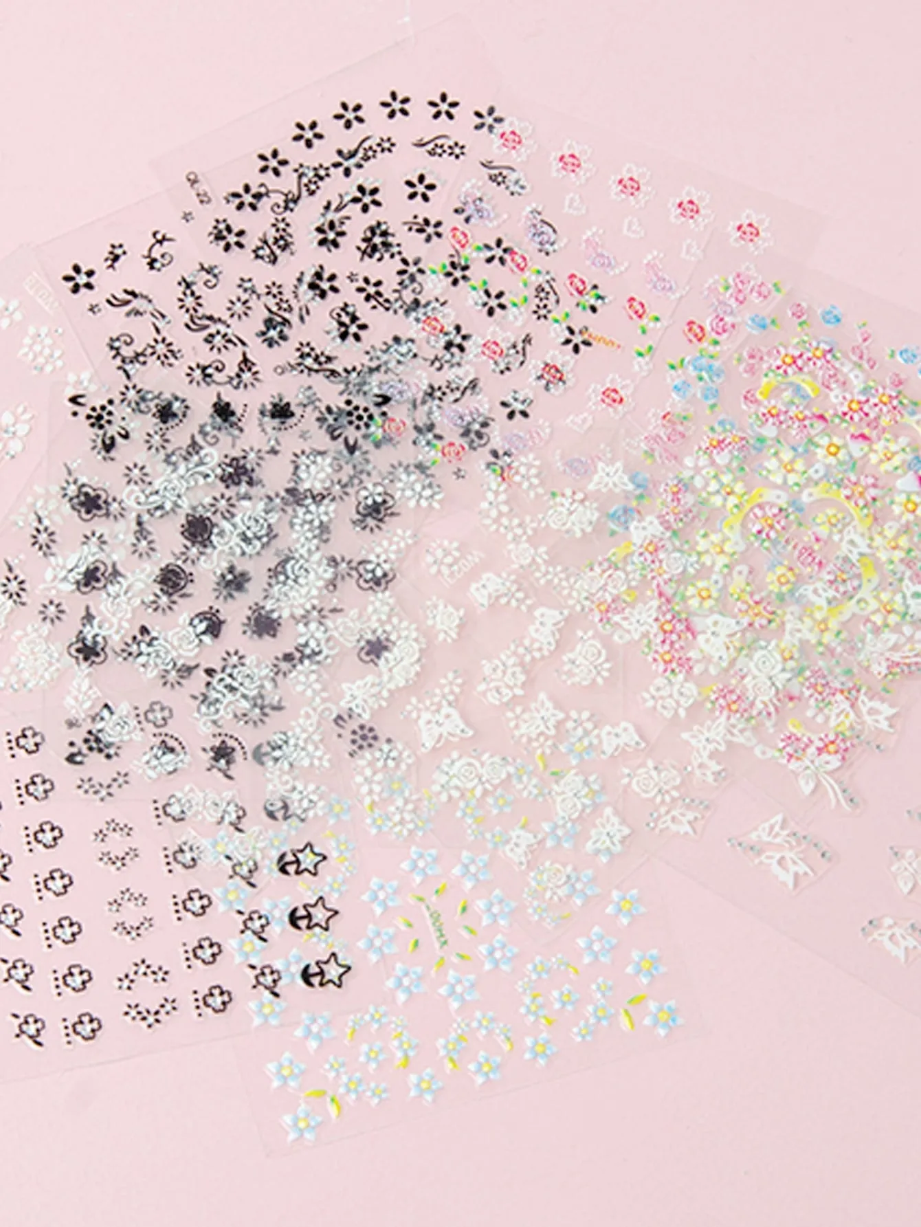 15sheets Floral Pattern Nail Art Sticker