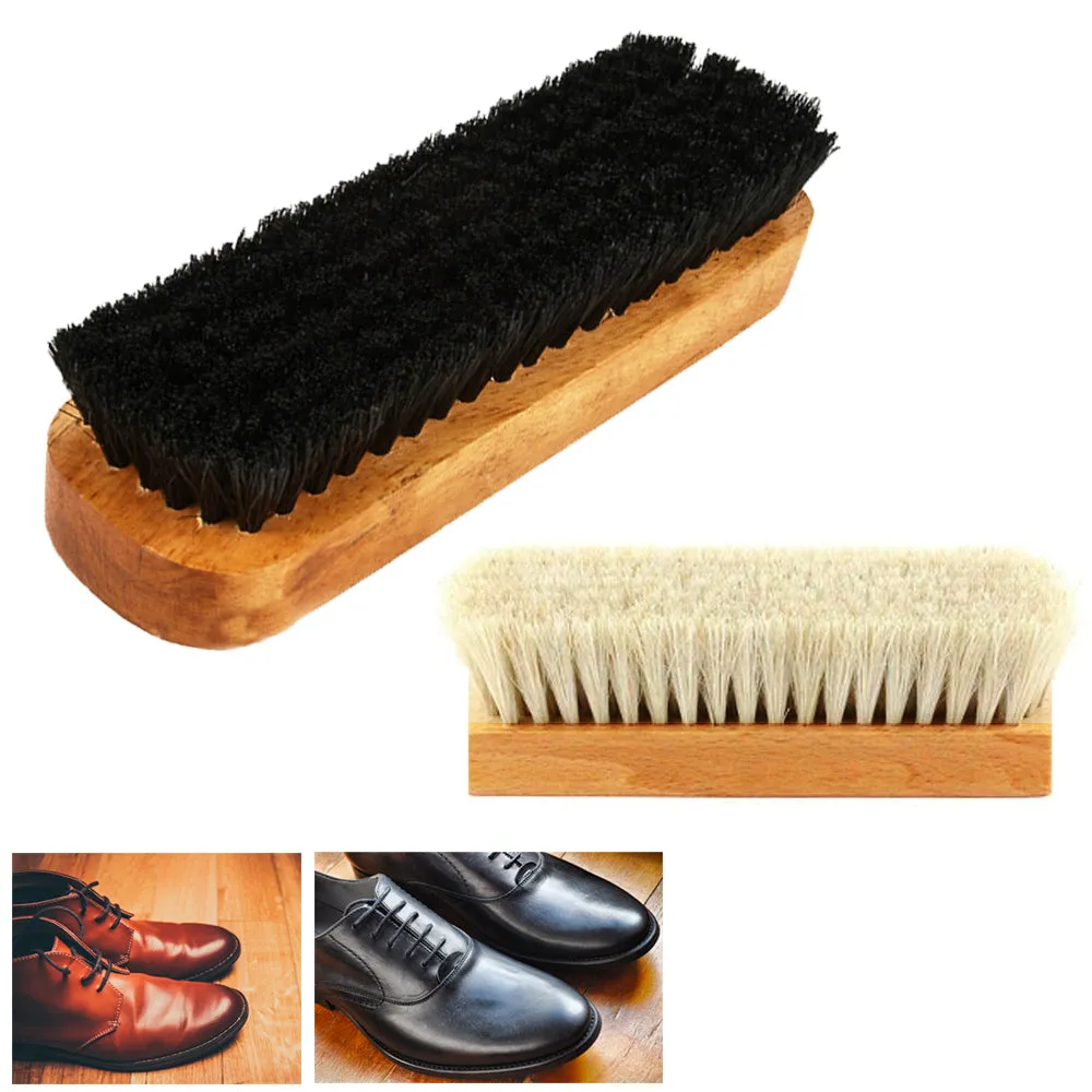 24 Lot Wood Brush Shoe Shine Polish Applicator Buffing Clean Wax Boot Purse Care