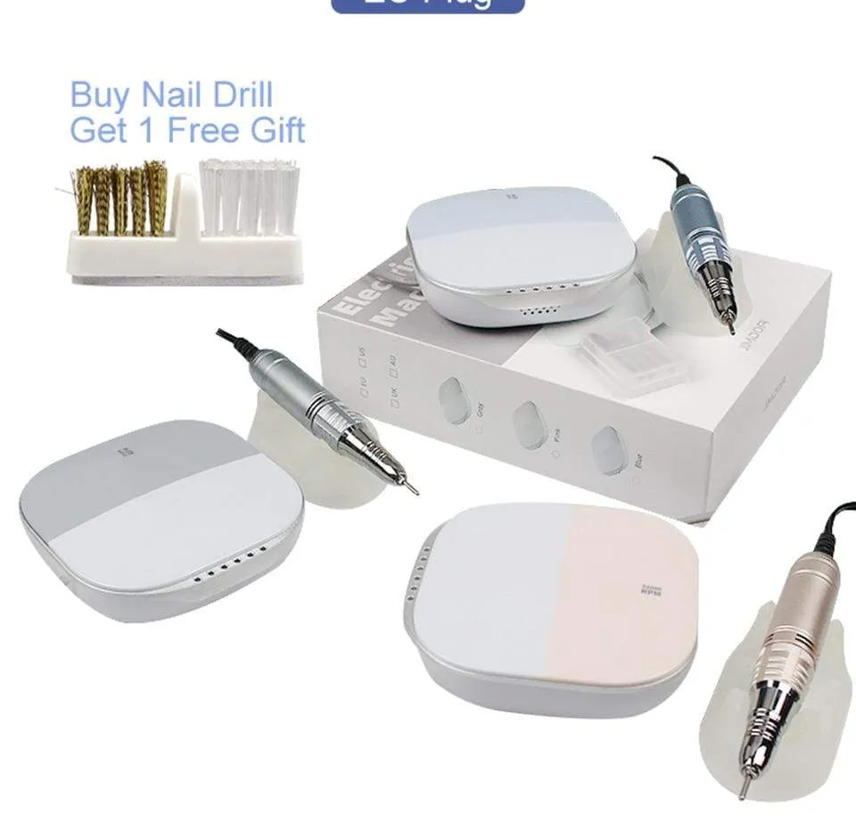 35000RPM Nail Art Drill Gel Electric Nail Drill 35W Nail Polisher with Set Nail Drill Bits Manicure Machie Nail Salon Tools