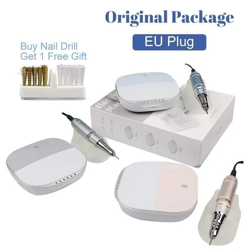 35000RPM Nail Art Drill Gel Electric Nail Drill 35W Nail Polisher with Set Nail Drill Bits Manicure Machie Nail Salon Tools