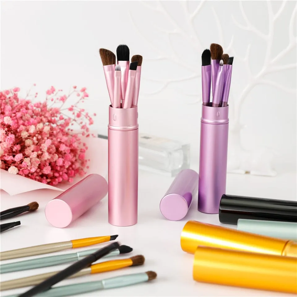 5 Pieces Travel Portable Mini Eye Makeup Professional Brushes Set
