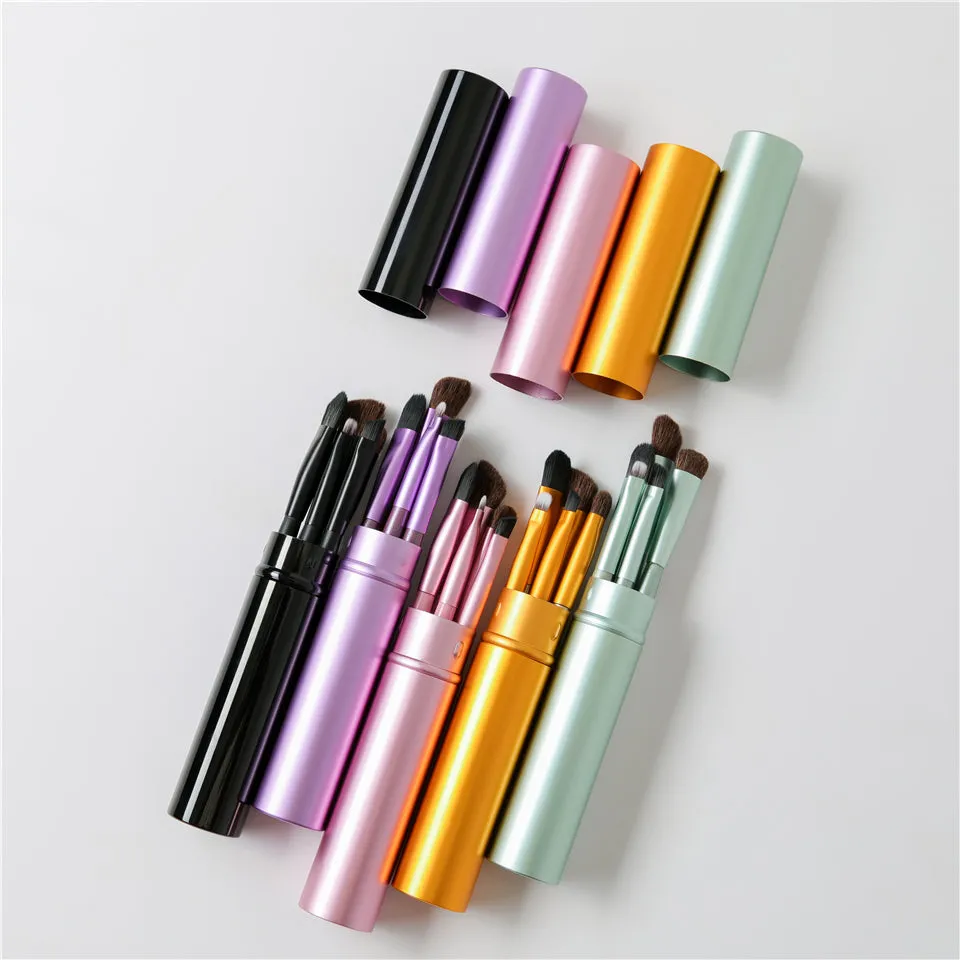 5 Pieces Travel Portable Mini Eye Makeup Professional Brushes Set