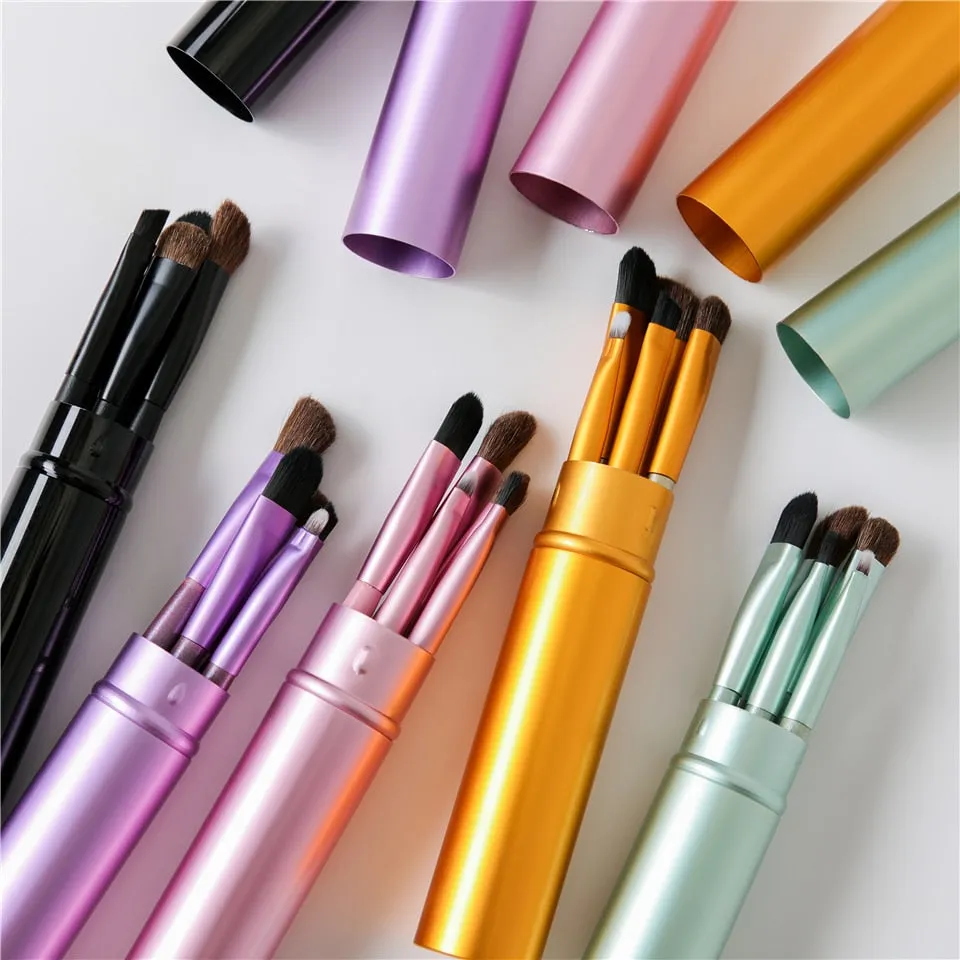 5 Pieces Travel Portable Mini Eye Makeup Professional Brushes Set