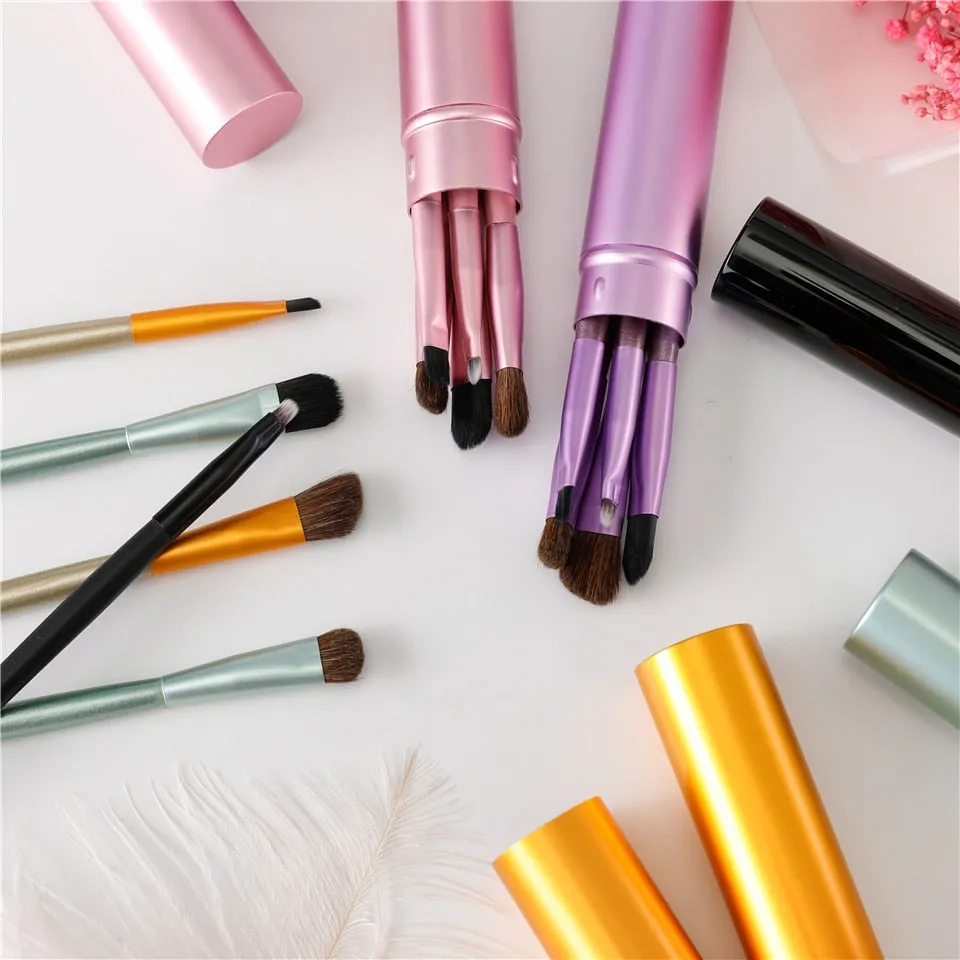 5 Pieces Travel Portable Mini Eye Makeup Professional Brushes Set