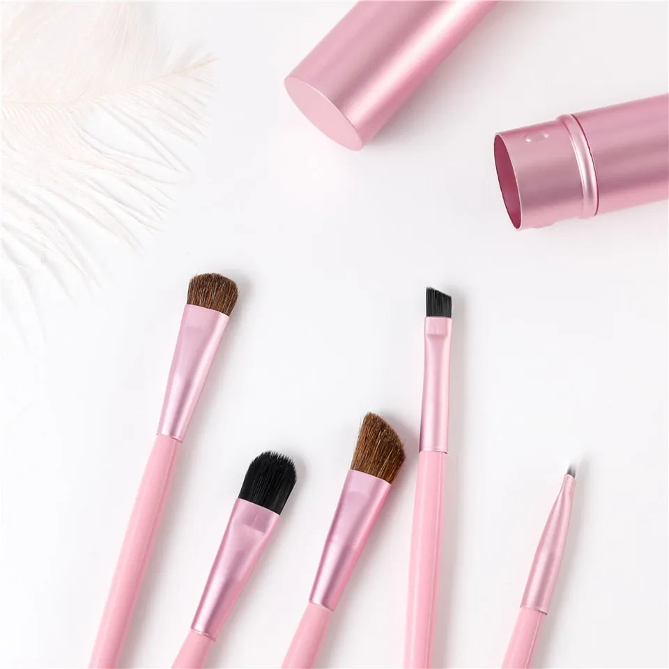 5 Pieces Travel Portable Mini Eye Makeup Professional Brushes Set