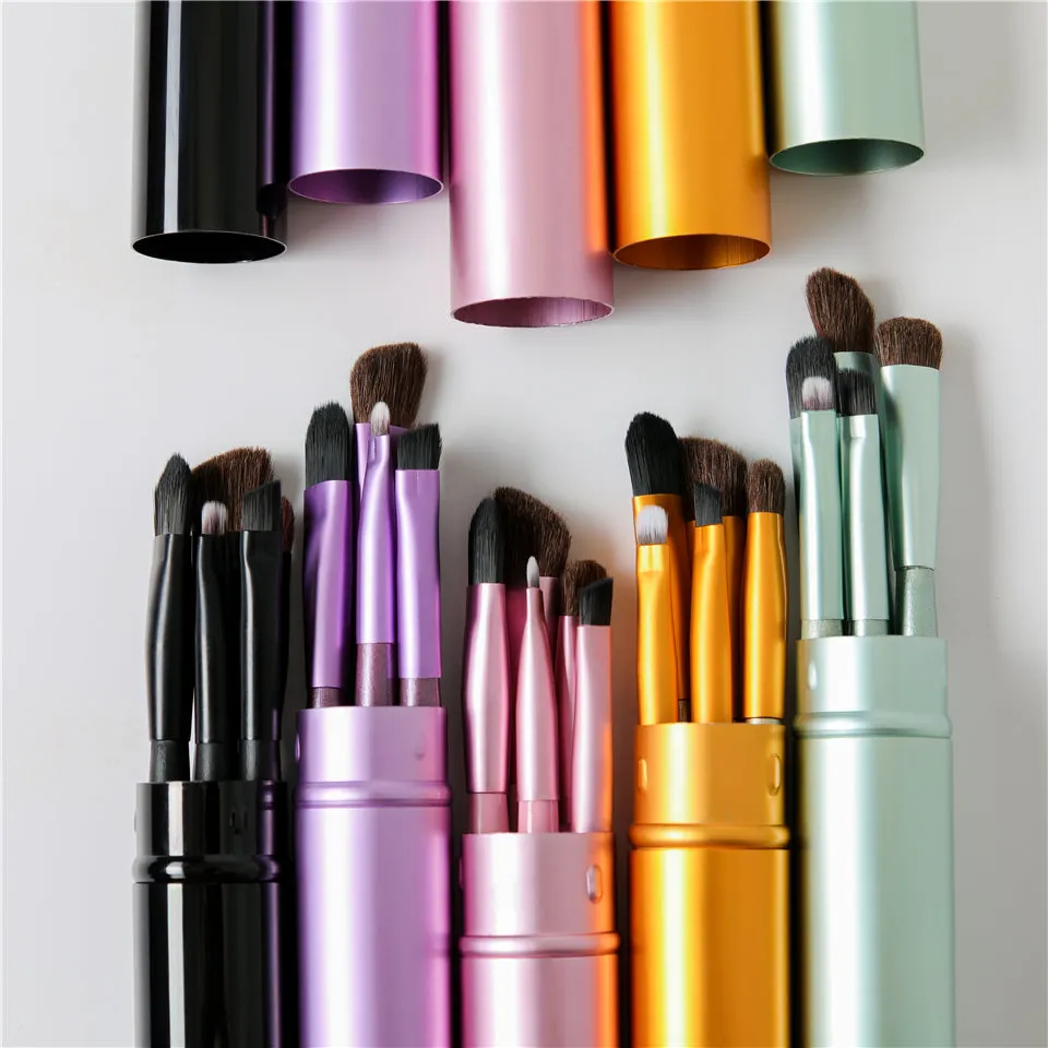5 Pieces Travel Portable Mini Eye Makeup Professional Brushes Set