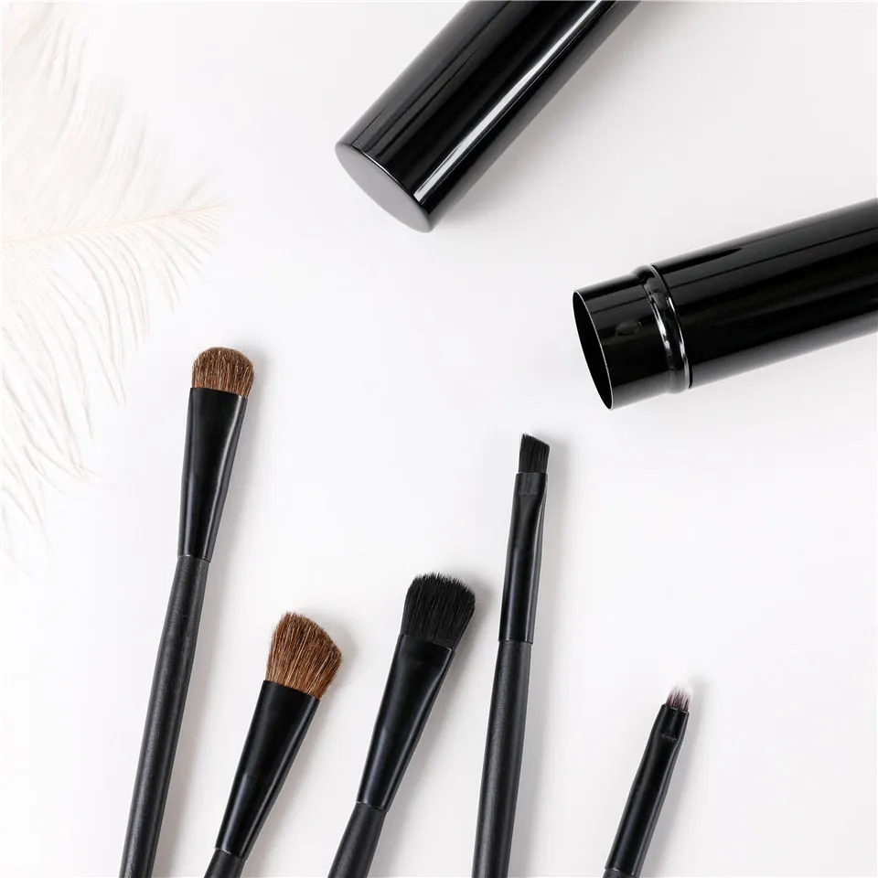 5 Pieces Travel Portable Mini Eye Makeup Professional Brushes Set