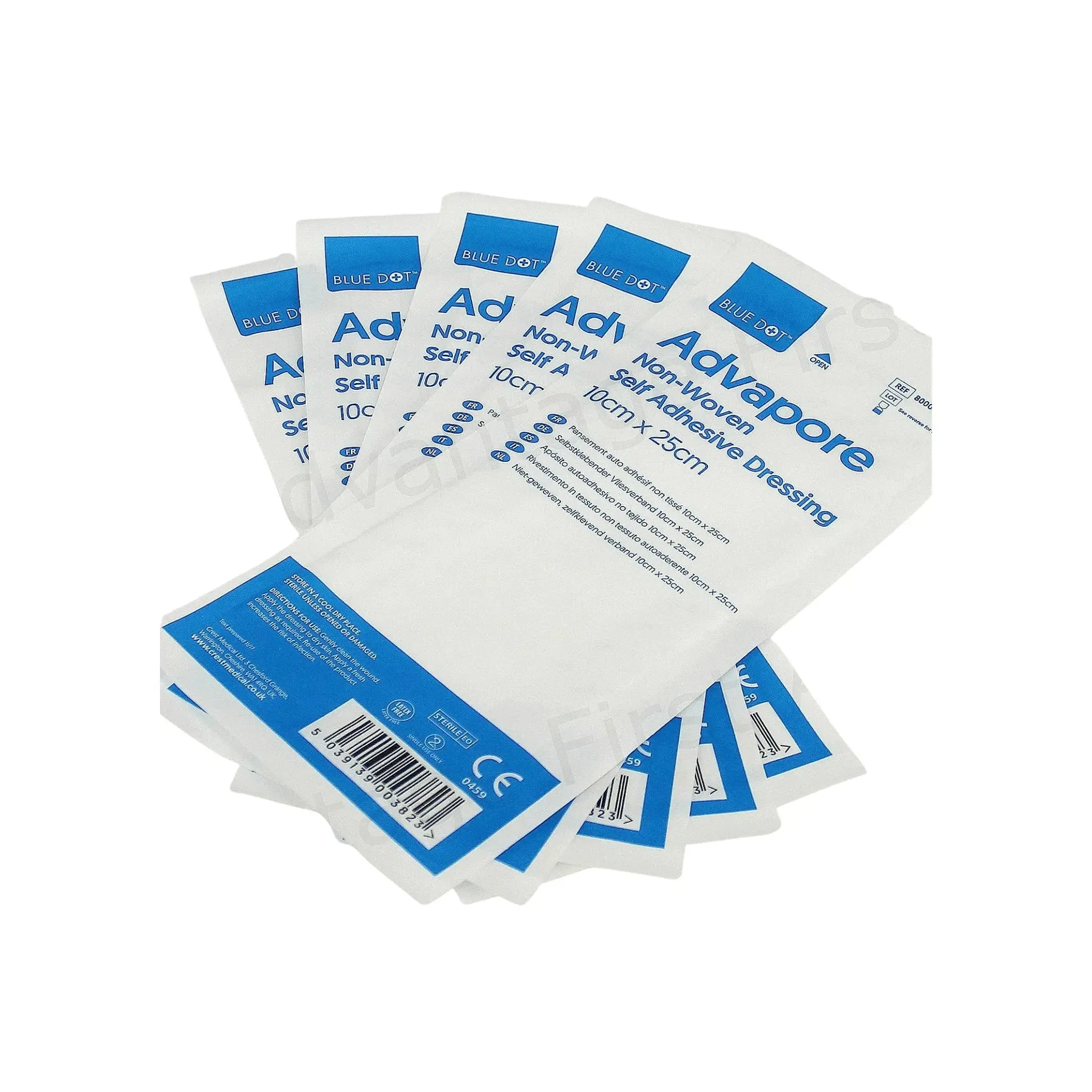 Blue Dot Advapore Non-Woven Self Adhesive Wound Dressing- 10cm x 25cm 50 Dressing