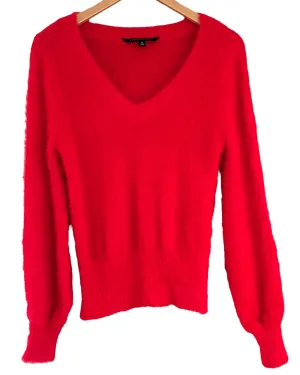 Bright Winter Tamale V-Neck Eyelash Sweater