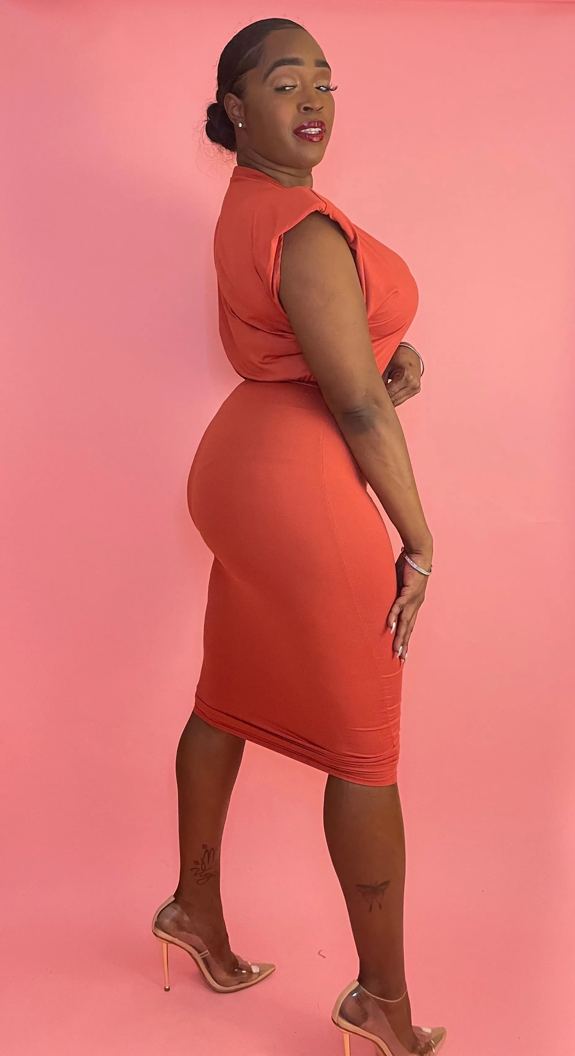 Chic Moves 2-Piece Padded Sleeveless Crop Top & High Waisted Midi Skirt Set (8 Colors)