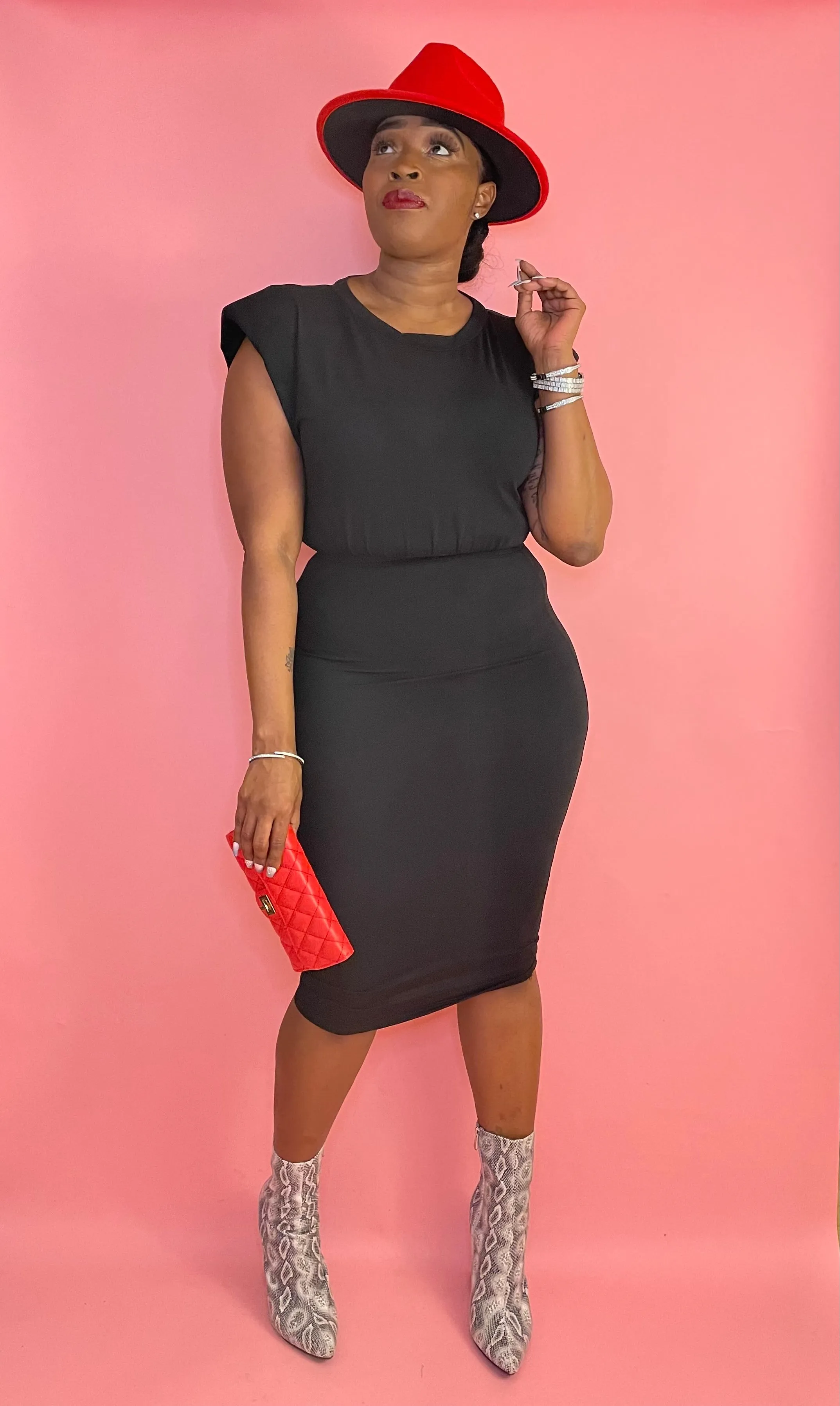 Chic Moves 2-Piece Padded Sleeveless Crop Top & High Waisted Midi Skirt Set (8 Colors)
