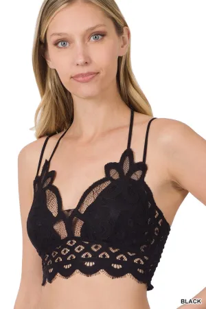 Crochet Lace Black Bralette