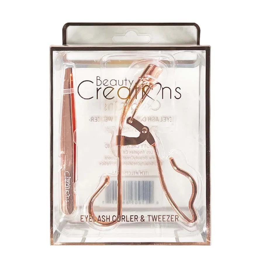 Eyelash Curler & Tweezer Rose Gold Set (12 units)
