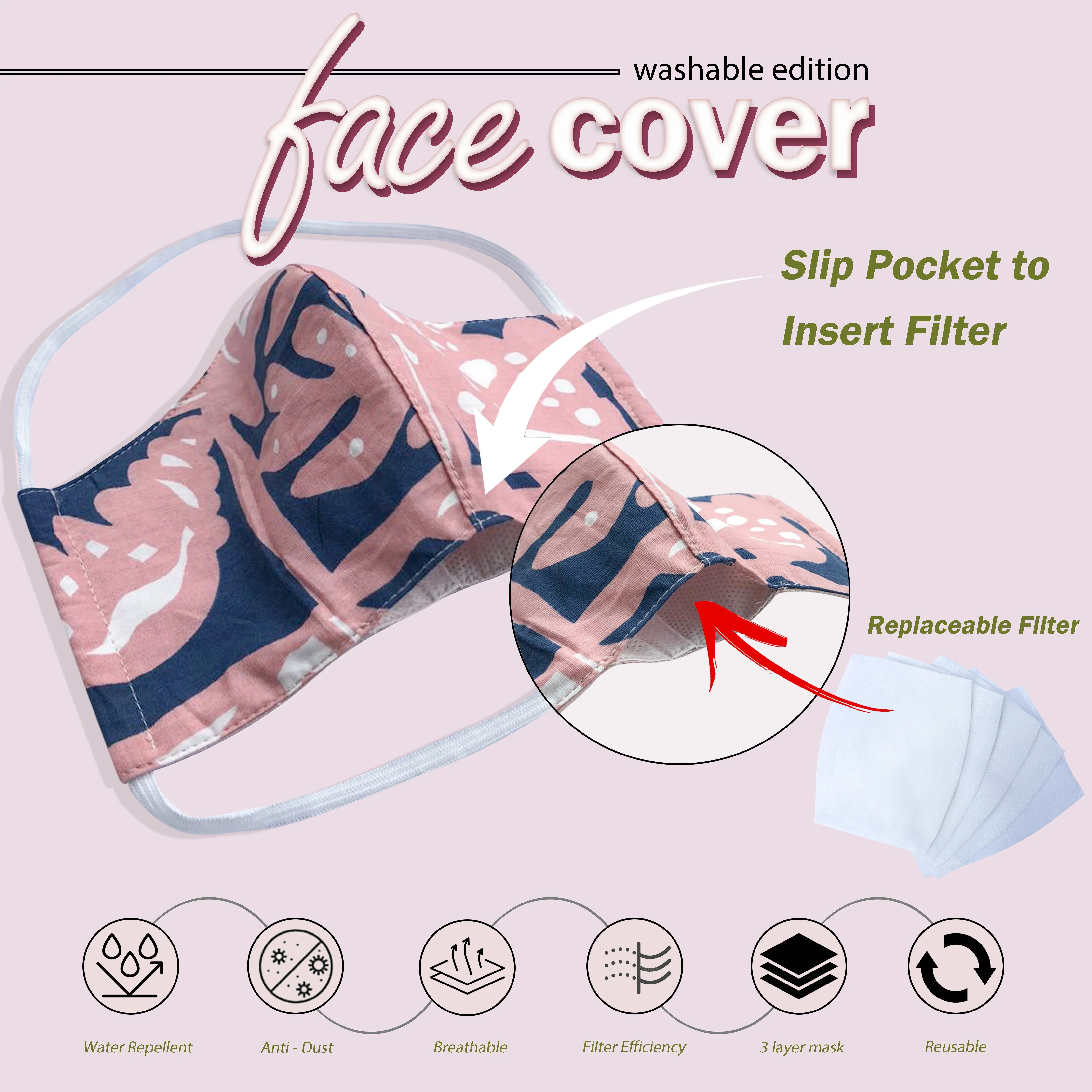 Face Cover - Reusable & Washable Mask