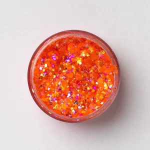 Galexie Glister Orange Glow Neon Orange Glitter Gel - Hair, Face, Body Glitter Gel