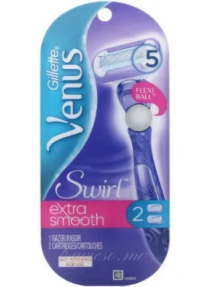 Gillette, Venus,1 Razor   2 Cartridges  Swirl Extra Smooth