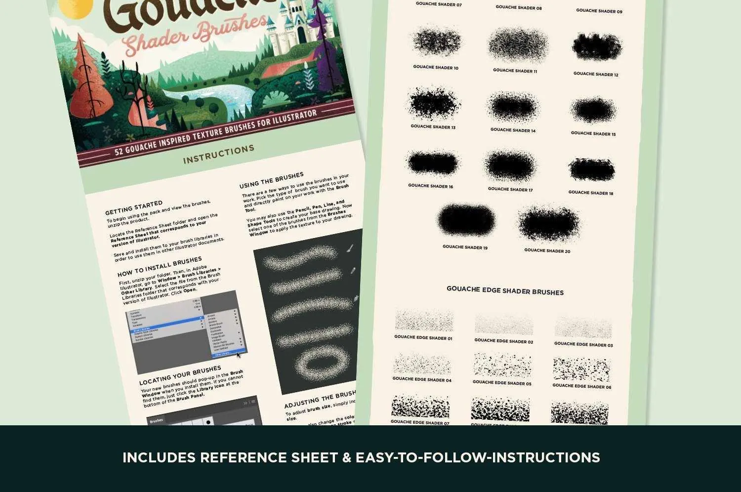 Gouache Shader Brushes for Adobe Illustrator