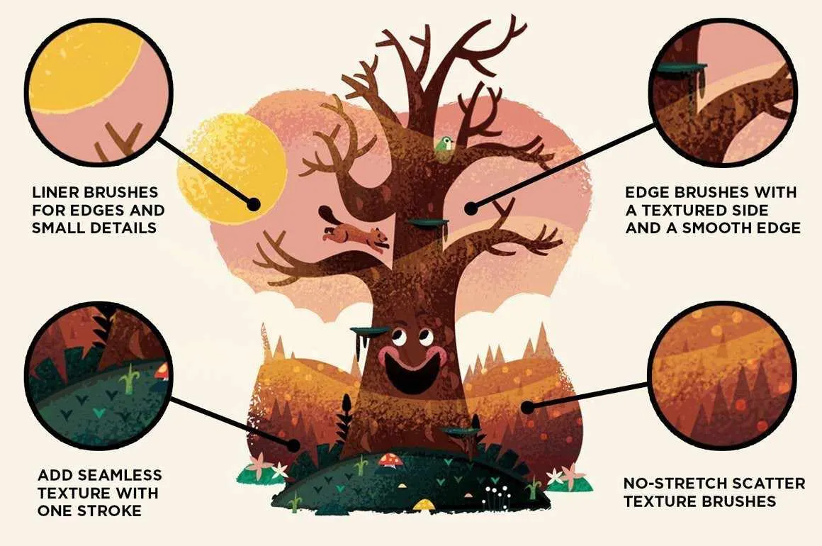 Gouache Shader Brushes for Adobe Illustrator