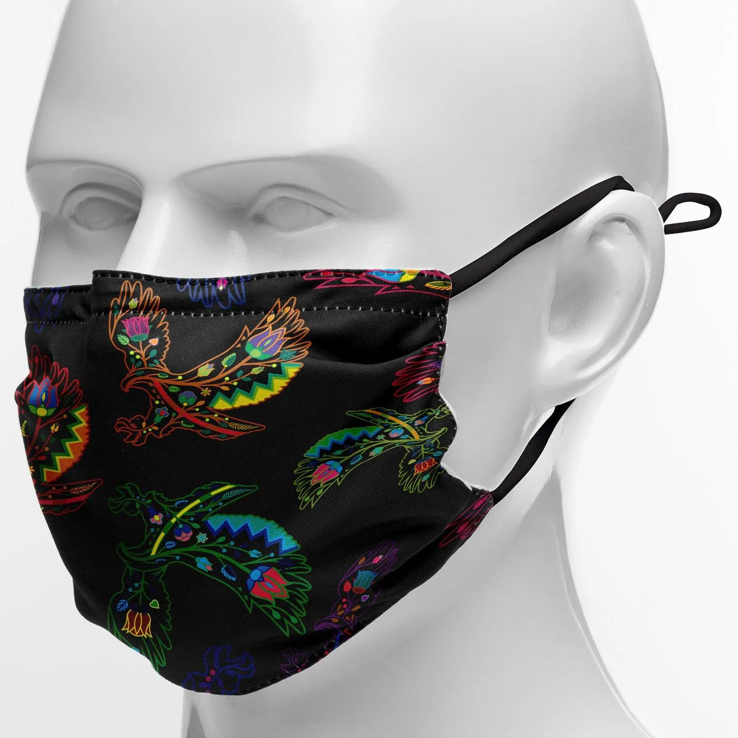 Neon Floral Eagles Face Cover