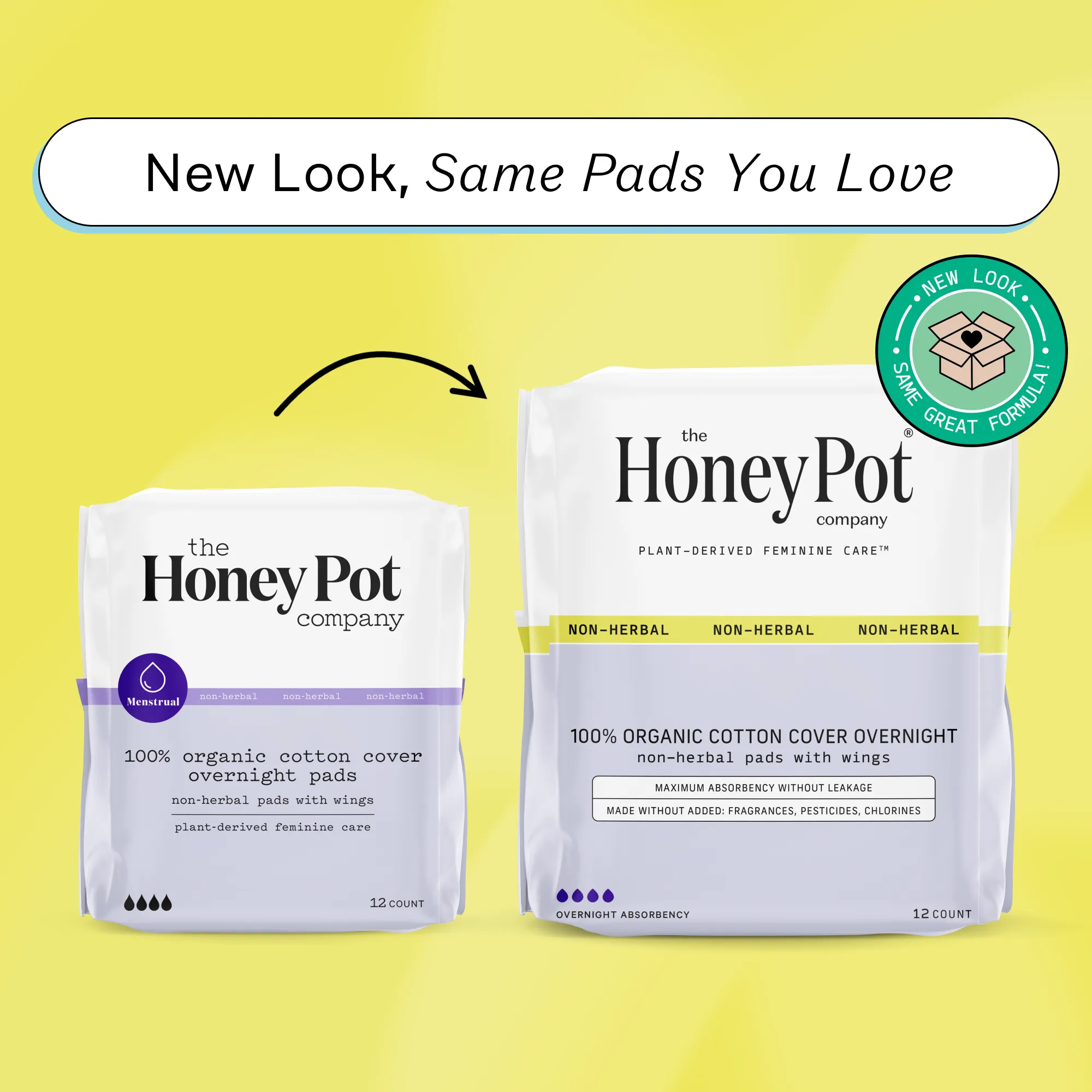 Organic Cotton Cover Non-Herbal Overnight Pads with Wings