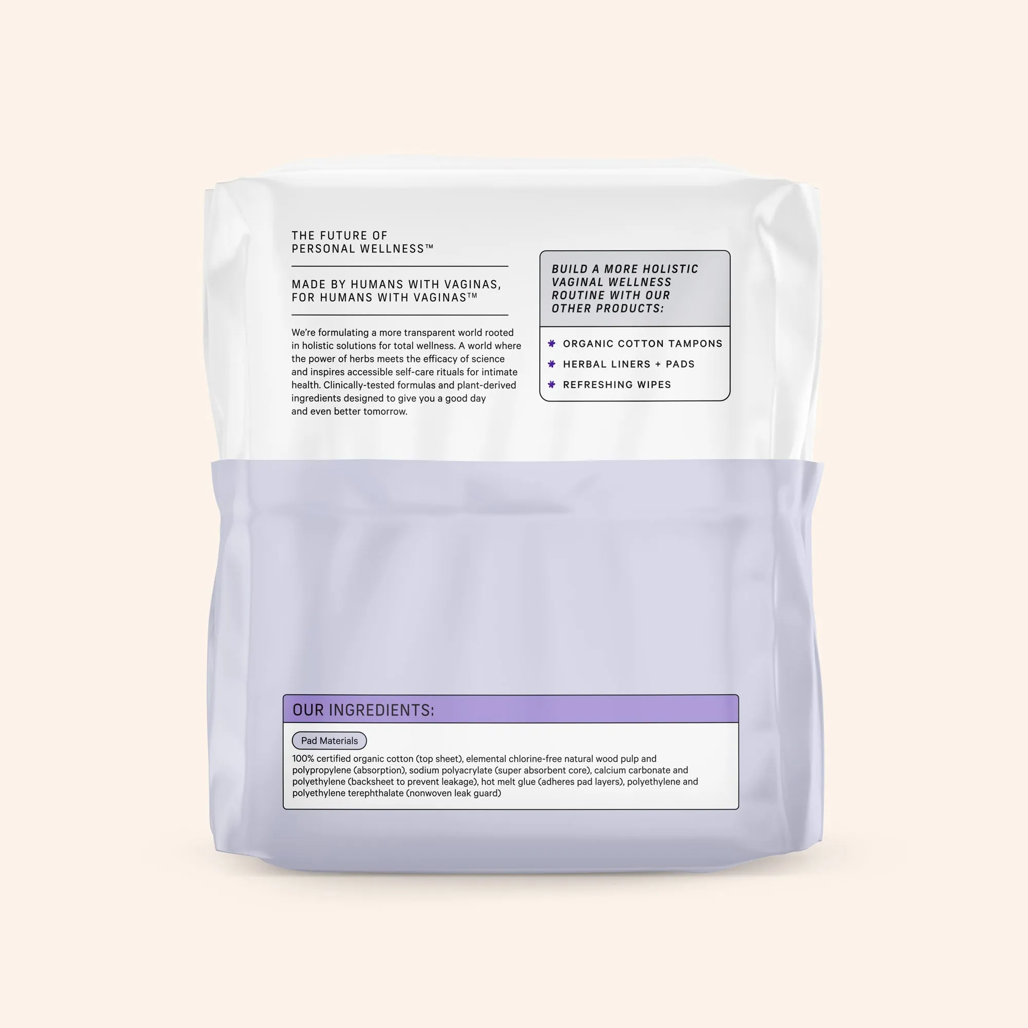 Organic Cotton Cover Non-Herbal Overnight Pads with Wings