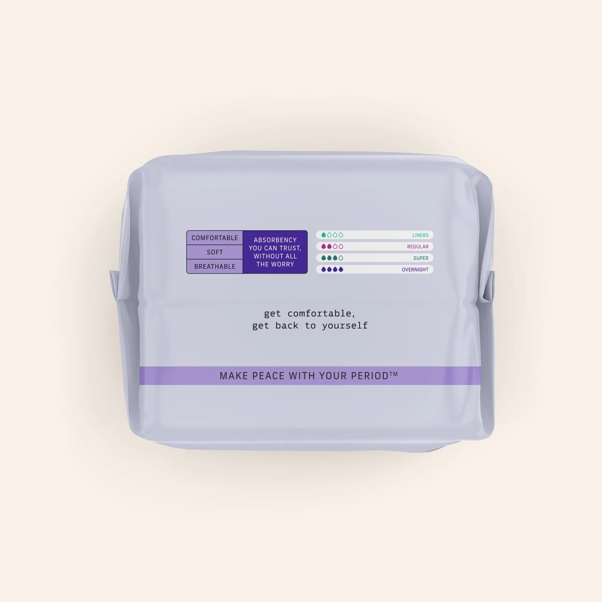 Organic Cotton Cover Non-Herbal Overnight Pads with Wings