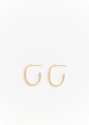 Oval Crystal Hoop Earrings