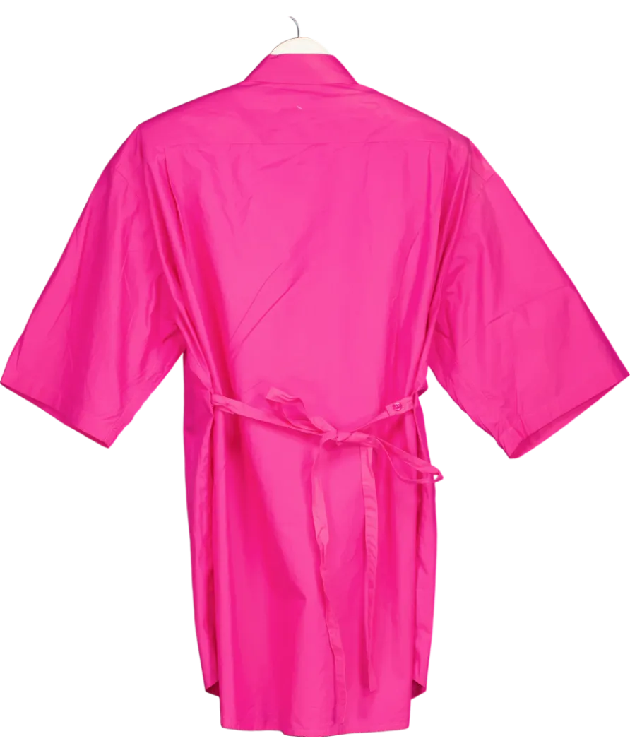 Paper Moon Seoul Pink Shoulder Pads Shirt Dress 100% Cotton One Size