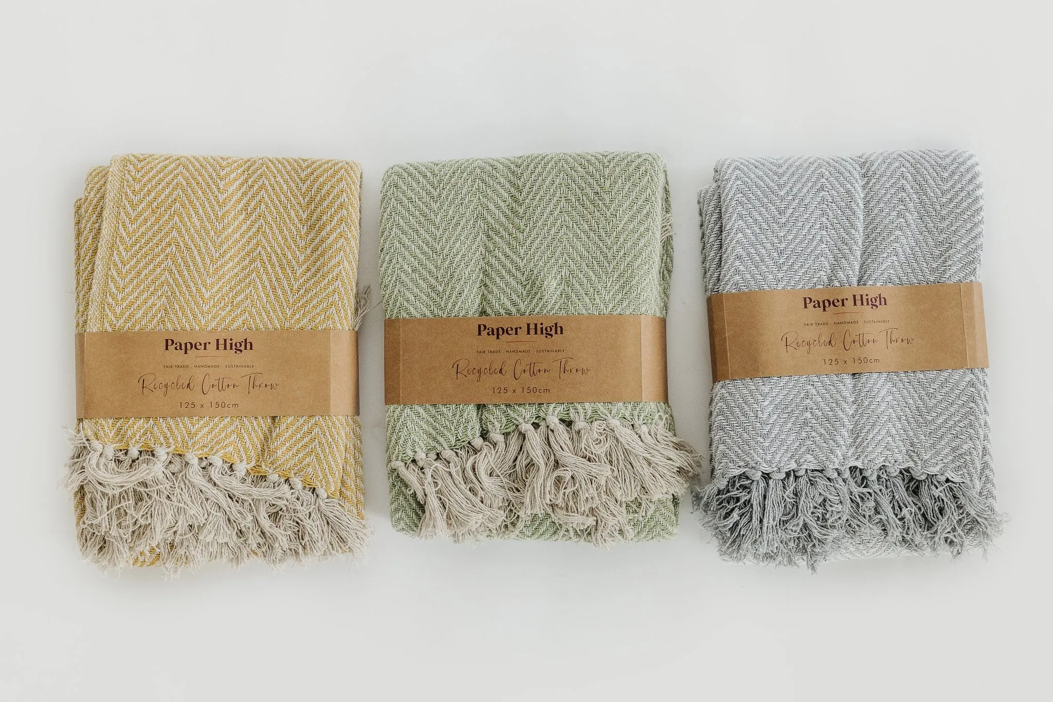 Recycled Cotton Chevron Throw Blanket