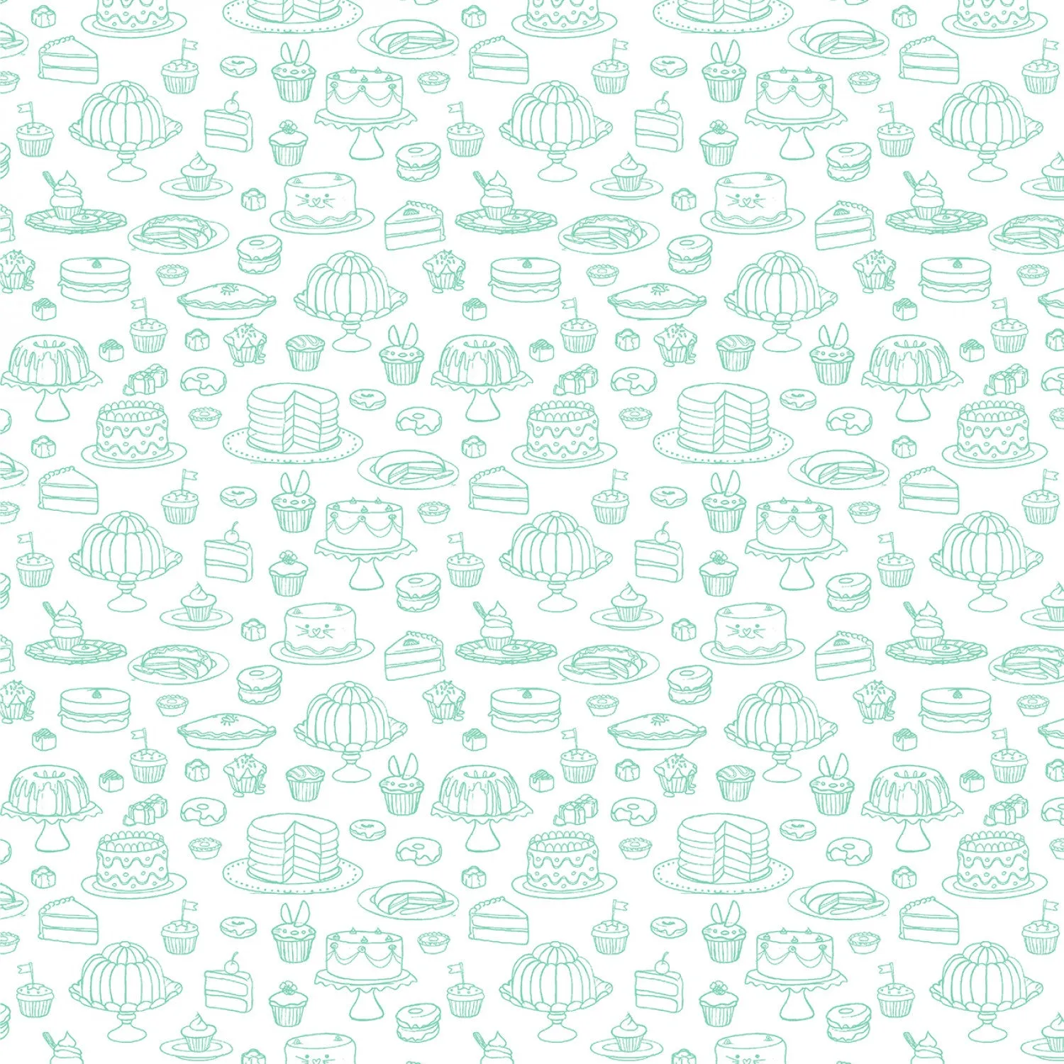Yummy Scrummy Day - Green Patisserie by Belle & Boo for Michael Miller